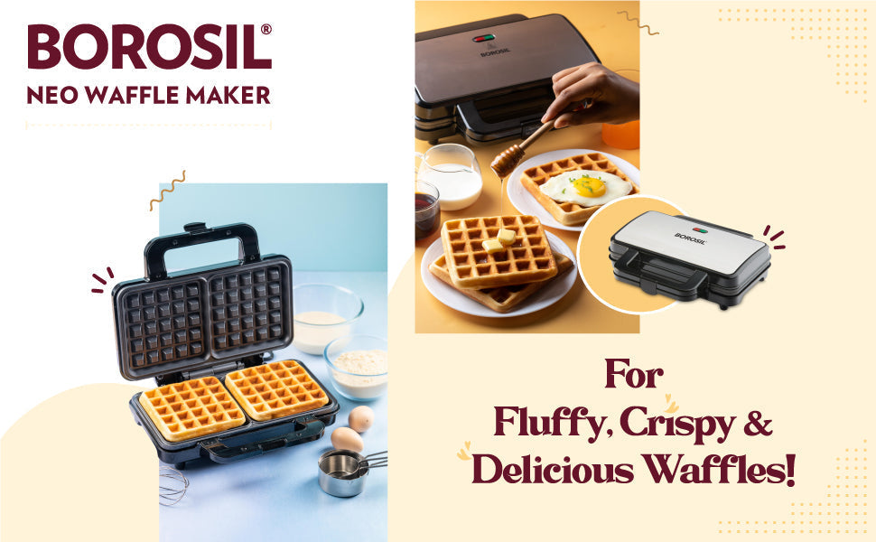 Borosil Neo Waffle Maker, 1000 W - Premium Waffle maker from Borosil - Just Rs. 2499! Shop now at Surana Sons