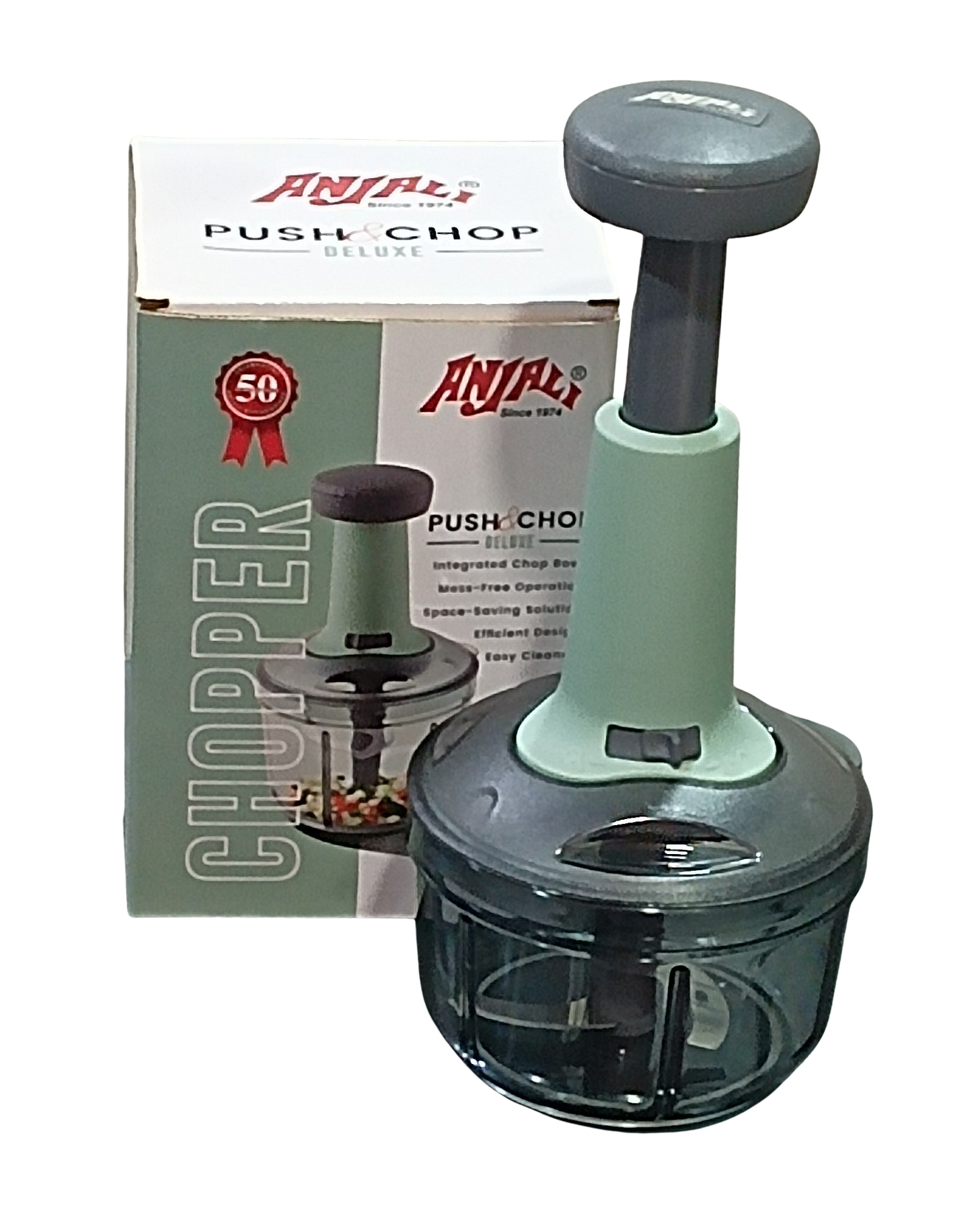 ANJALI Push & Chop Deluxe Round | Vegetable Chopper | Manual