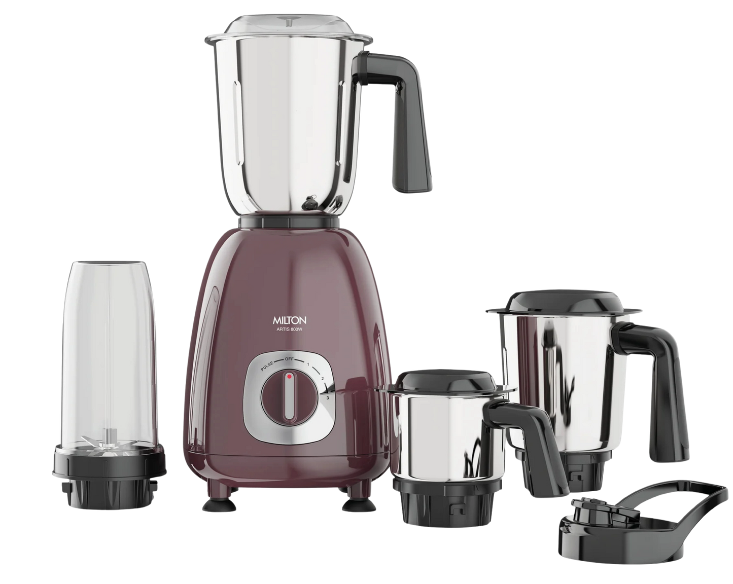 MILTON Artis Mixer Grinder | 800 Watt | Wine Brown Color