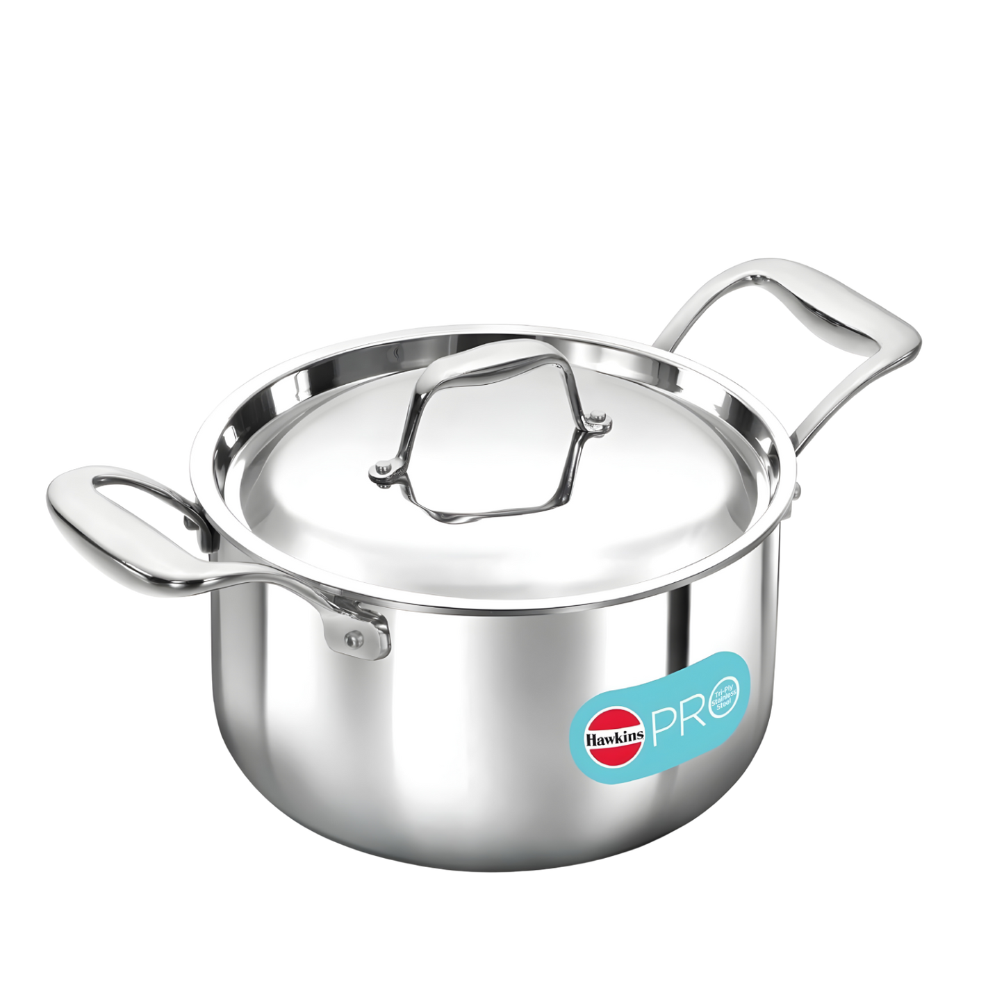 Hawkins 3 Litre Pro TriPly Stainless Steel Milk Pan with Stainless Steel Lid, Milk Pot, Sauce Pan, Silver (PSMP30S)