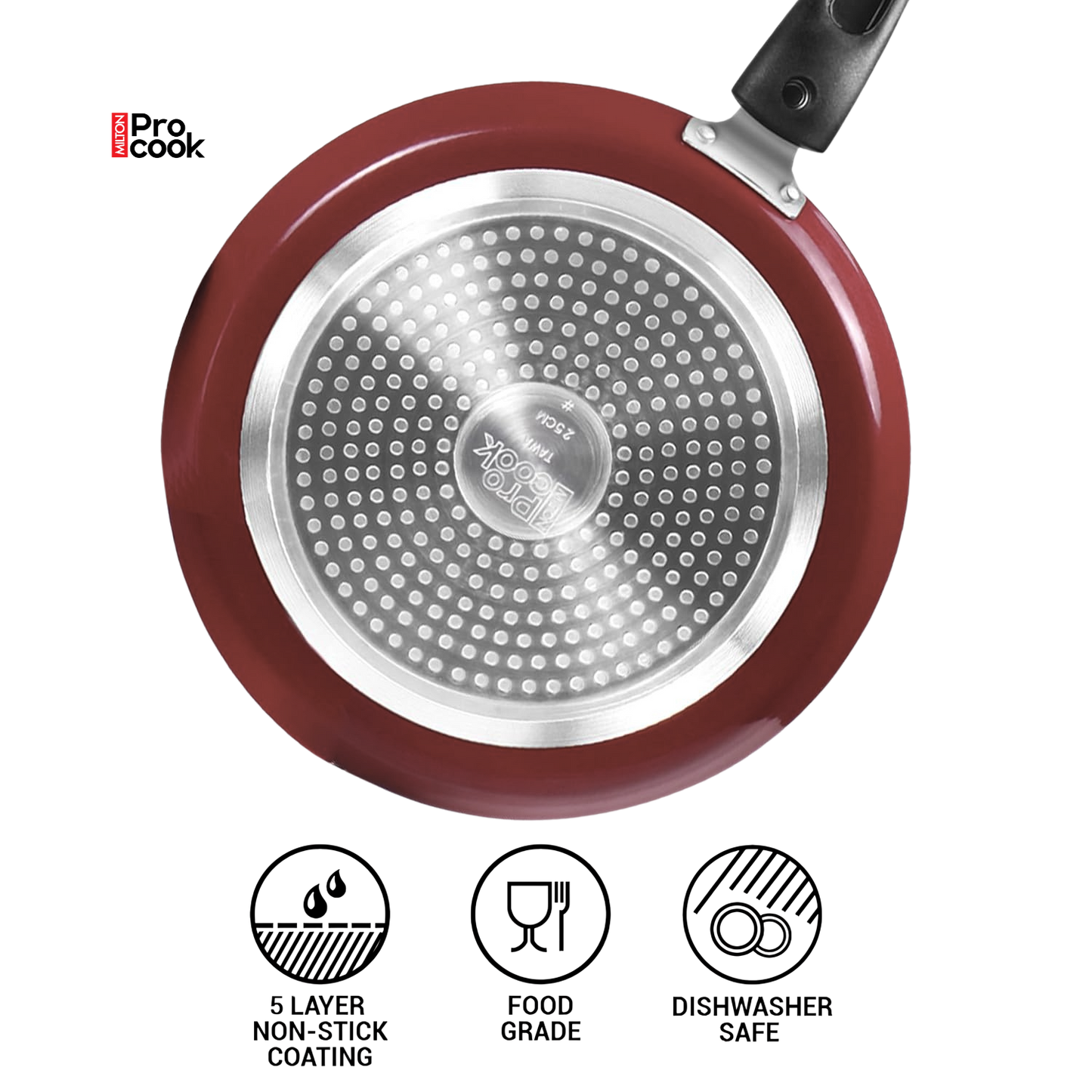 MILTON PROCCOK My Kitchen Set Granito Nonstick 3 Pcs Set | Glass Lid | Induction Compatible