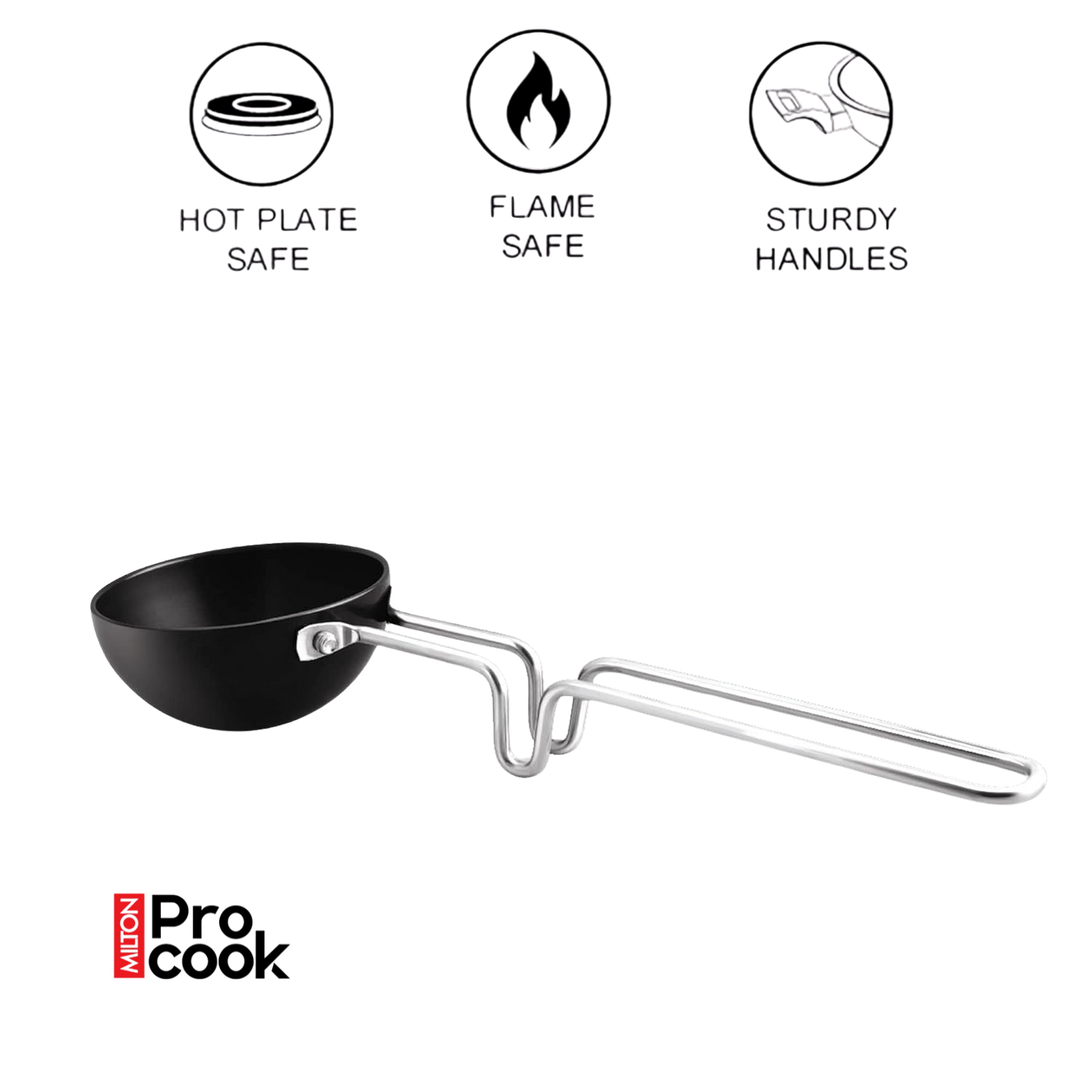 Milton Pro Cook Triply Stainless Steel/Hard Anodized Tadka Pan