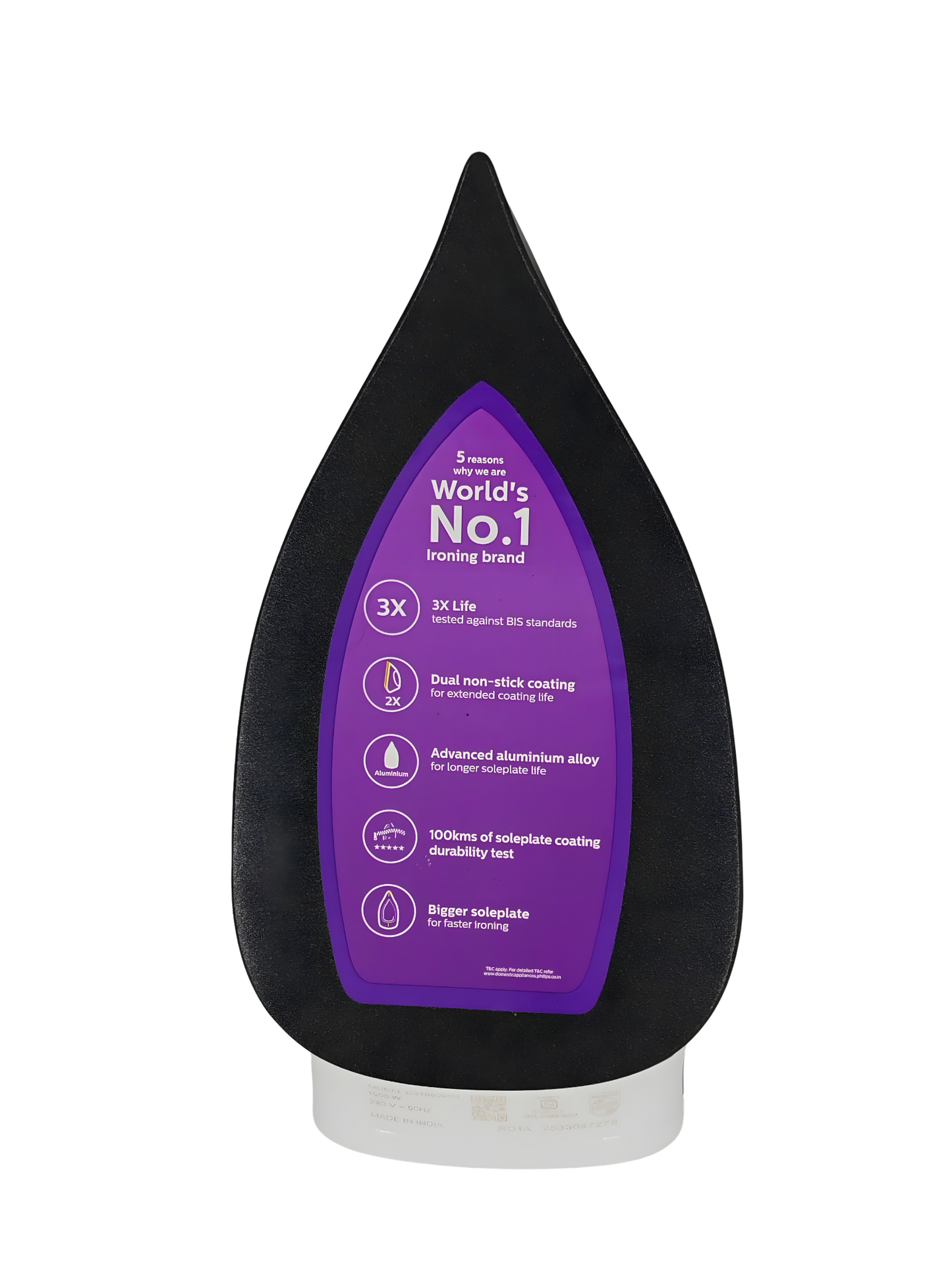 PHILIPS DuraEase Light Weight Dry Iron DST0600/20, 1000 W | 3 Year Warranty