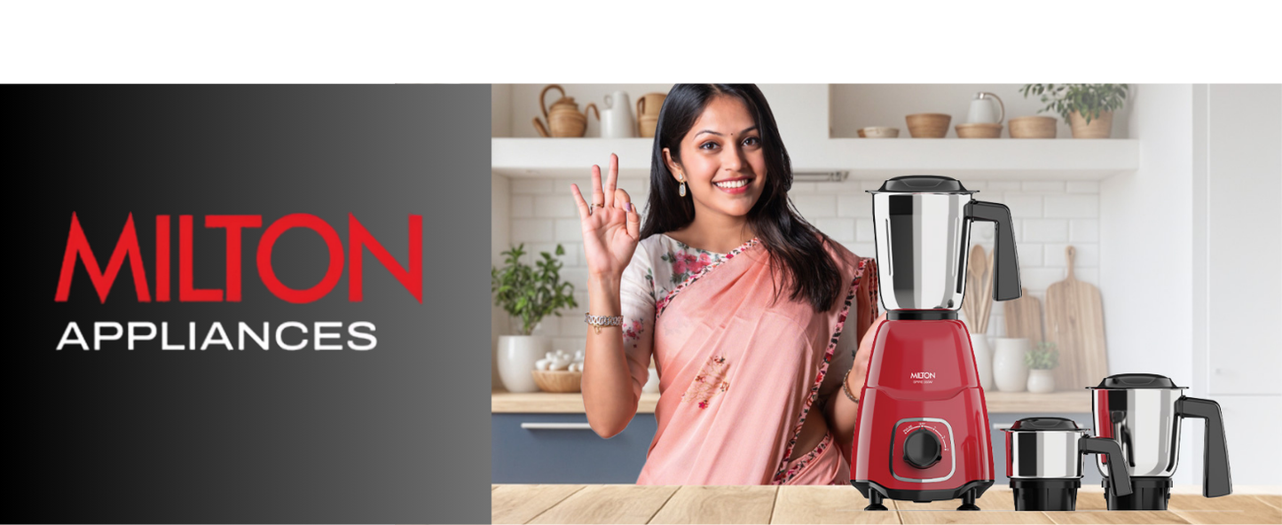 MILTON Artis Mixer Grinder | 800 Watt | Wine Brown Color