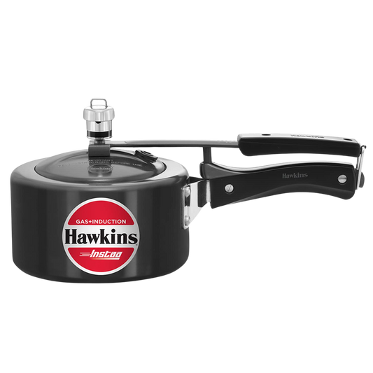 HAWKINS Instaa Pressure Cooker, Induction Base Inner Lid Cooker | Hard Anodised Cooker | Black - Premium hard anodised pressure cooker from Hawkins - Just Rs. 1575! Shop now at Surana Sons