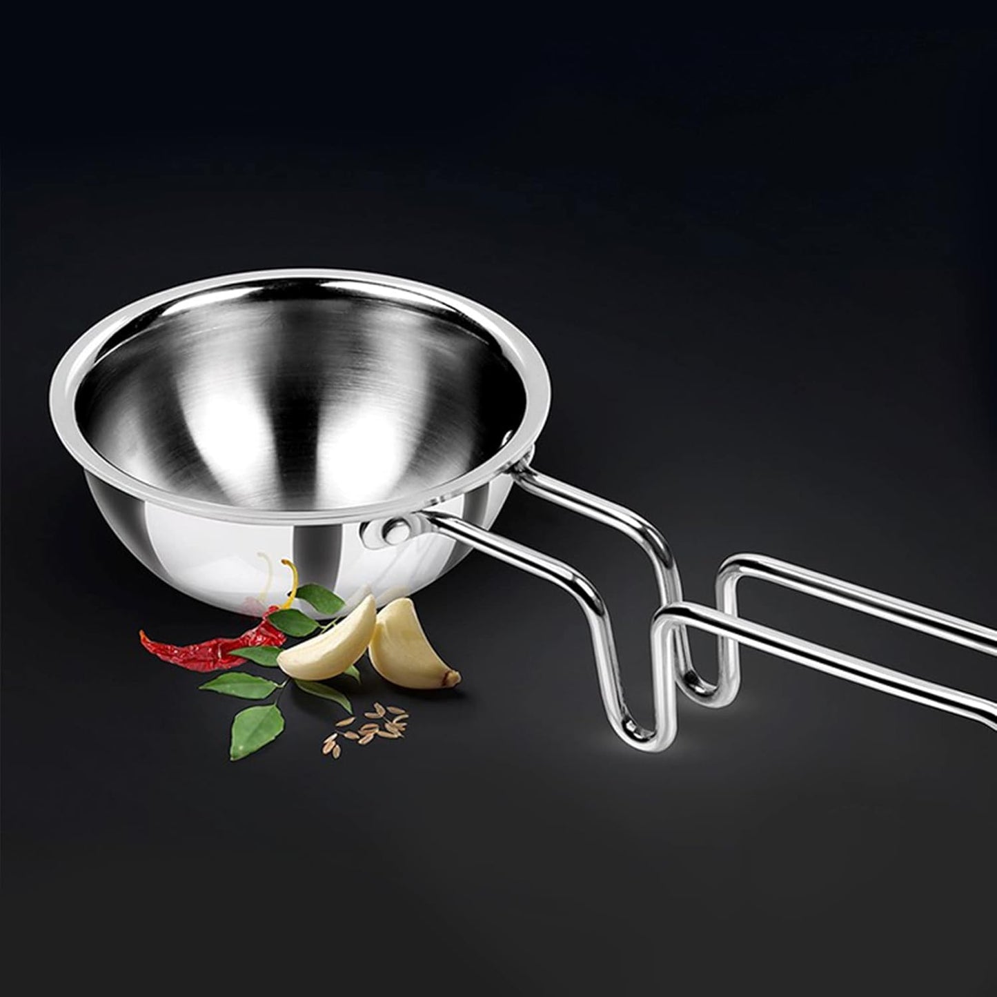Milton Pro Cook Triply Stainless Steel/Hard Anodized Tadka Pan