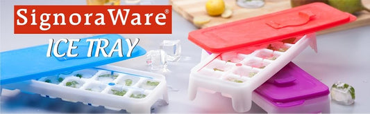 SignoraWare Ice Cube tray with TPE Easy Release base with Removable Lid | Pop-Up 14 Cubes