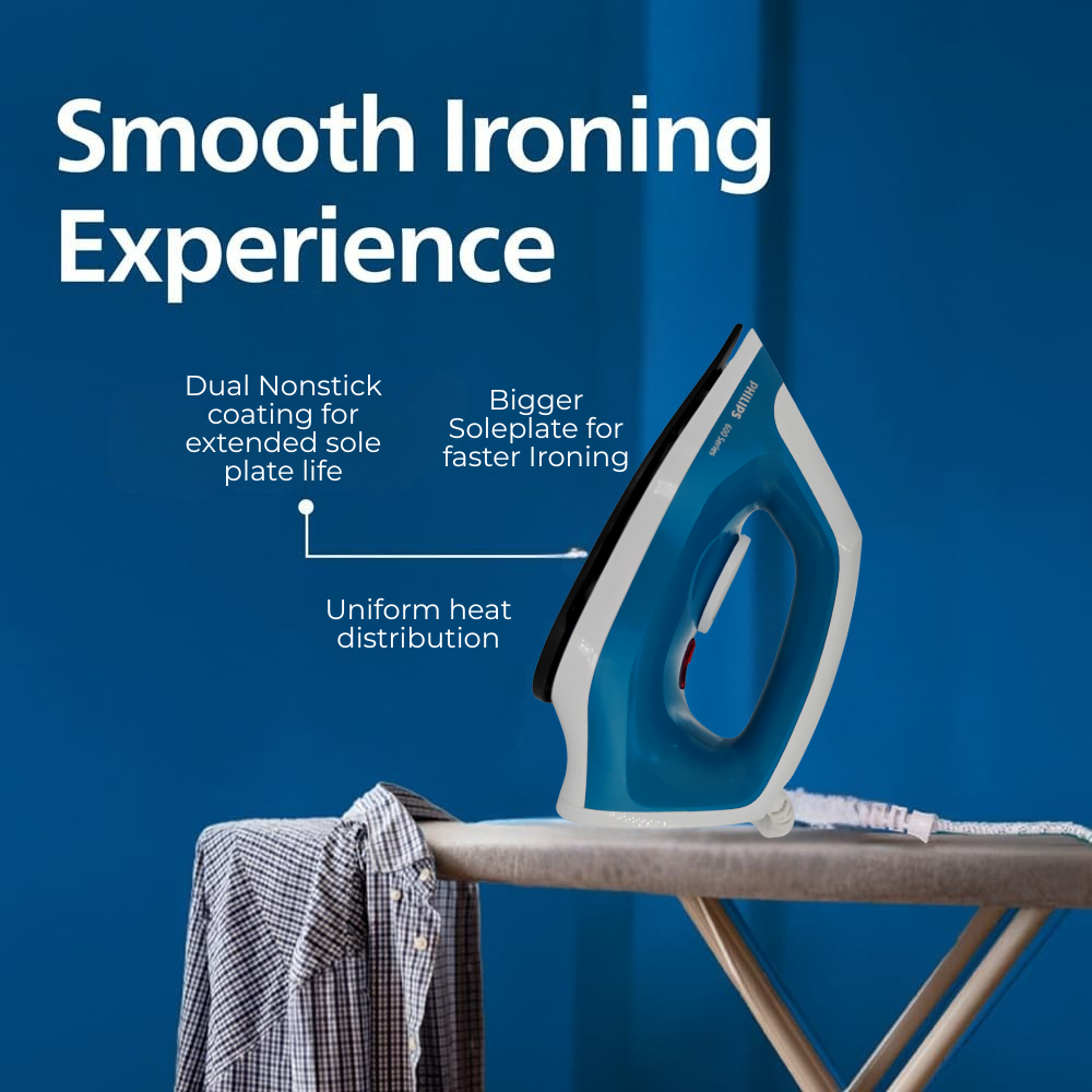 PHILIPS DuraEase Light Weight Dry Iron DST0600/20, 1000 W | 3 Year Warranty