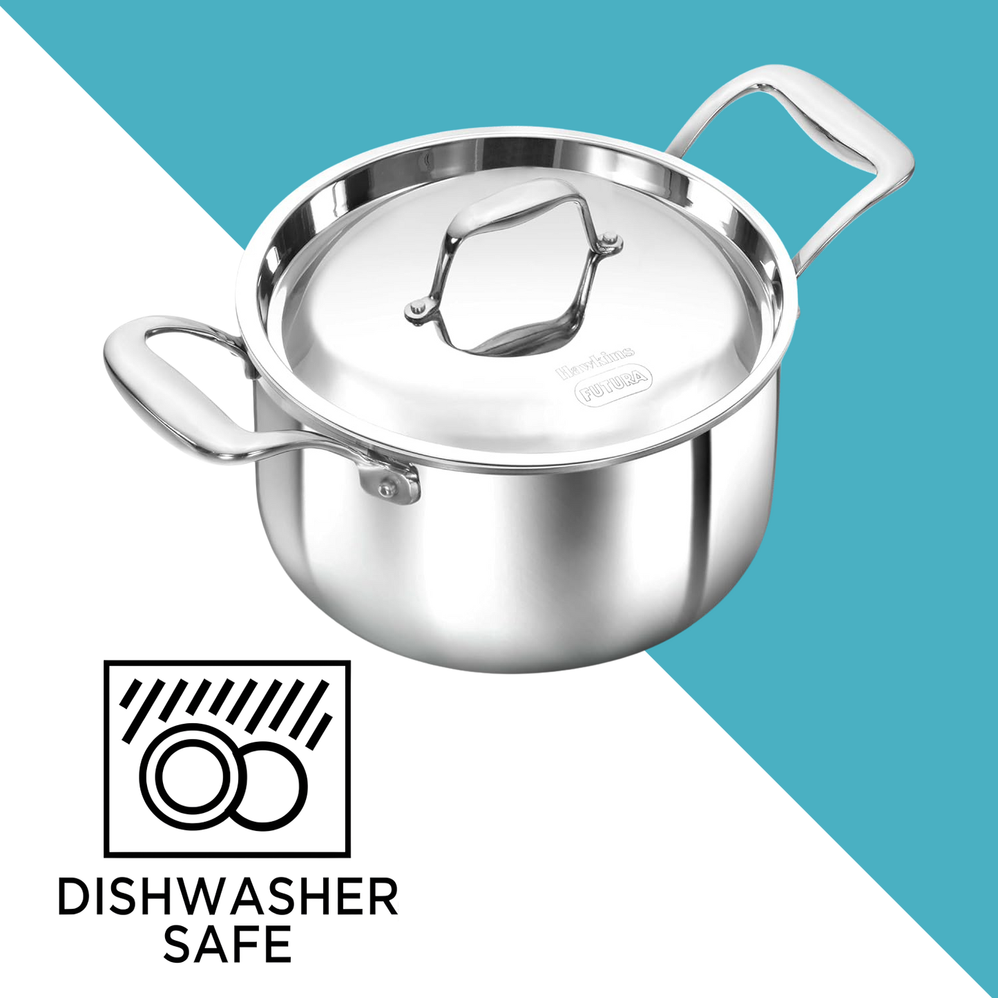 Hawkins 3 Litre Pro TriPly Stainless Steel Milk Pan with Stainless Steel Lid, Milk Pot, Sauce Pan, Silver (PSMP30S)