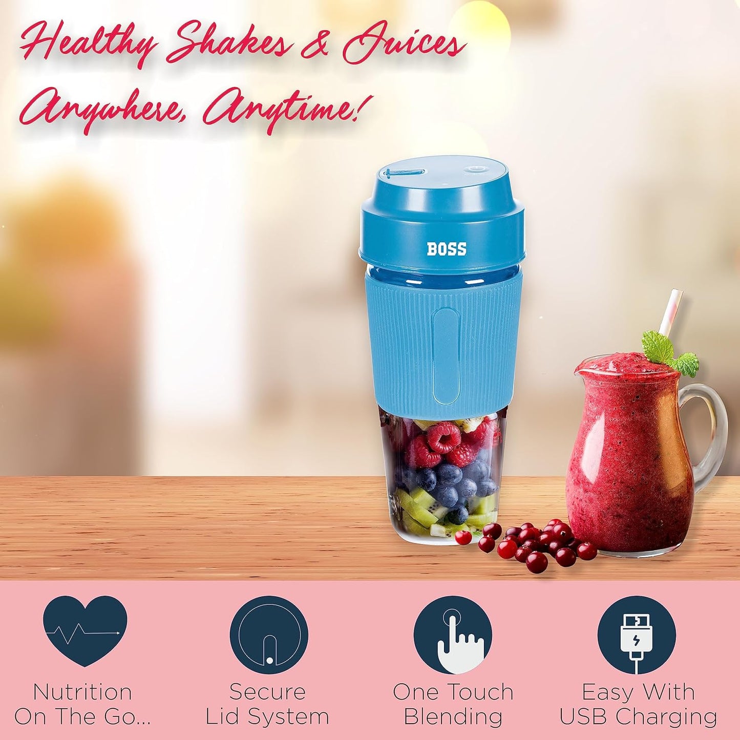 BOSS Rechargeable USB Bottle Blender | Nutrition on the Move | B-711