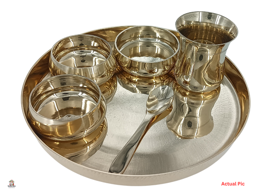 Classic Pure Kansa Plain (Bronze) Dinner Set | 6 Pcs