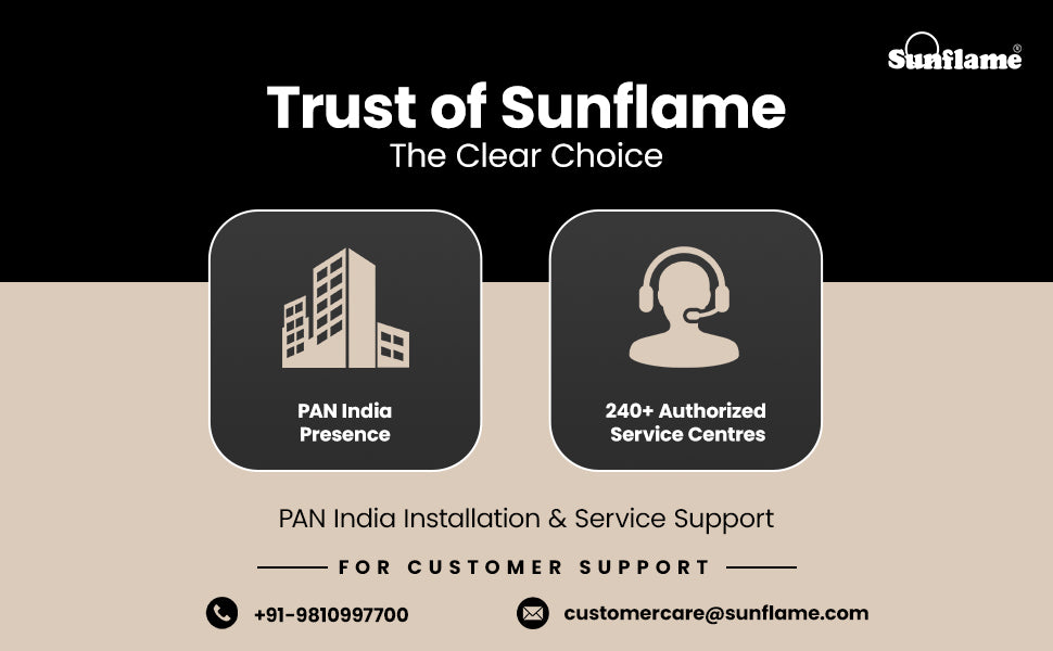 SUNFLAME 3 Burner Ultra-Slim Countertop Hob 80 cm Wide | Italian SABAF Valve | Auto Ignition