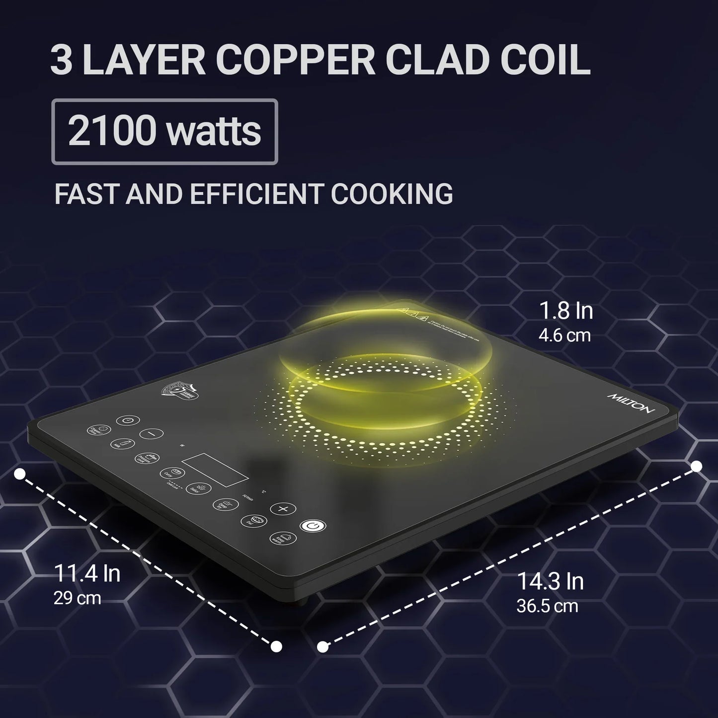 MILTON Elio Elite Induction Cooktop Slim | 2100 Watt