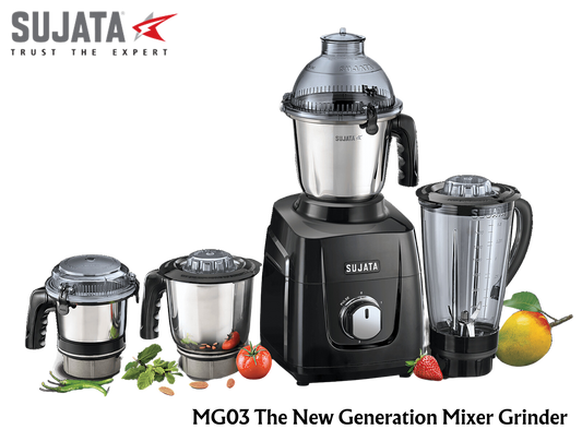 SUJATA MG03 The New Generation Mixer Grinder | 4 Jars | 1000 Watt - Premium Mixer Grinder from Sujata - Just Rs. 7899! Shop now at Surana Sons