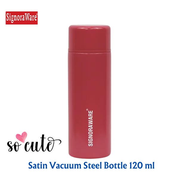 Signoraware Satin Vacuum Steel Bottle 120 ml | Cute | Travel | Home | Gift - Premium SS Thermos from Signoraware - Just Rs. 424! Shop now at Surana Sons