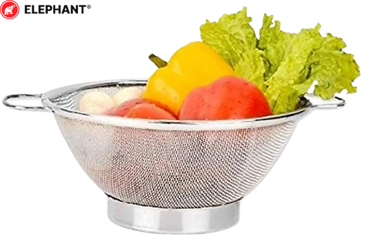 Stainless Steel Elephant Colander, Fruit, Vegetable Basket With Handle for Kitchen & Dining - Premium Fruit Basket SS from Elephant - Just Rs. 260! Shop now at Surana Sons