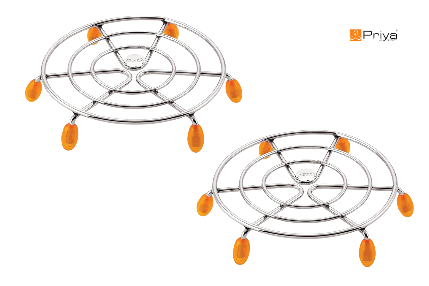 PRIYA Heavy Stainless Steel Premium Mirror Polish Hot Pot Stand | Strong & Durable