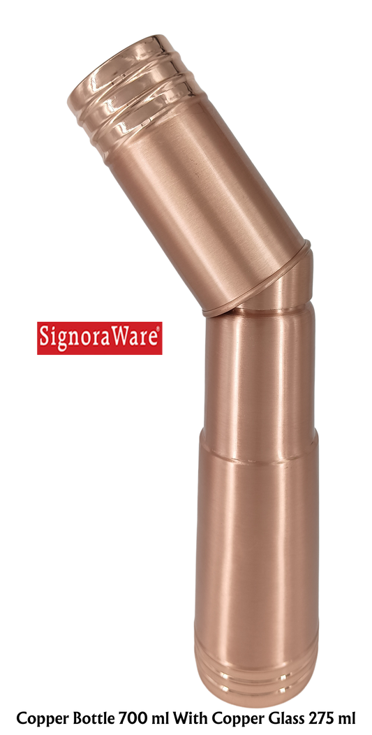SIGNORAWARE Copper Bottle With Copper Glass - Premium copper water bottles from Signoraware - Just Rs. 1189! Shop now at Surana Sons