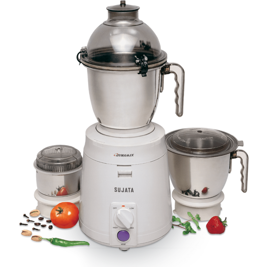 Sujata Dynamix DX Mixer Grinder, 900W, 3 Jars (White,Plastic) - Premium Mixer Grinder from Sujata - Just Rs. 6200! Shop now at Surana Sons