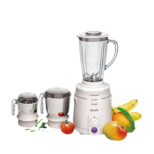 Sujata Supermix, Mixer Grinder, 900 Watts, 3 Jars (White) - Premium Mixer Grinder from Sujata - Just Rs. 5450! Shop now at Surana Sons